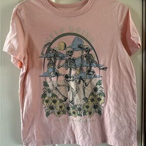Zoe + Liv Pink Skeleton Graphic Tee